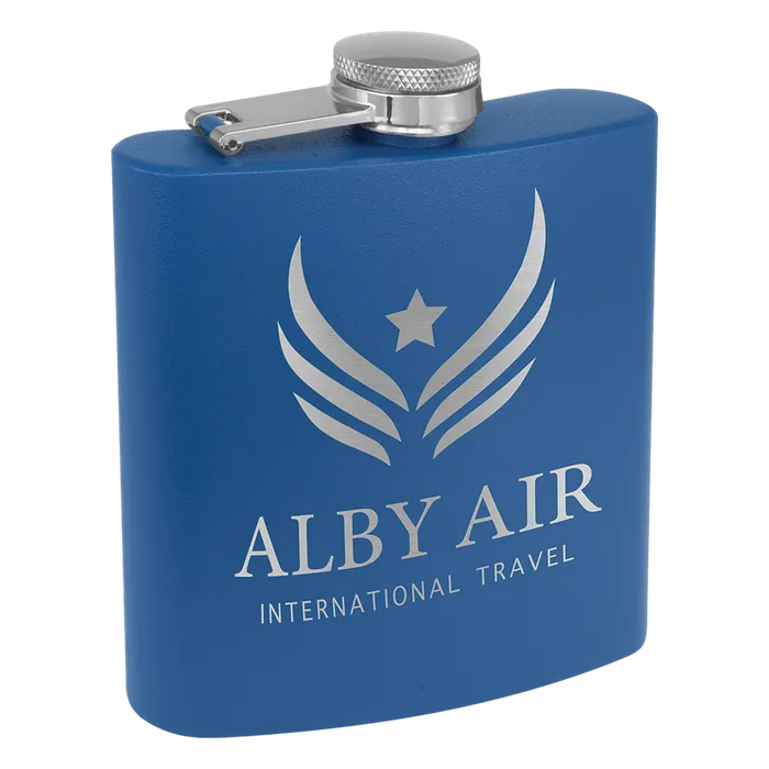 Royal Blue Powdercoated Flask