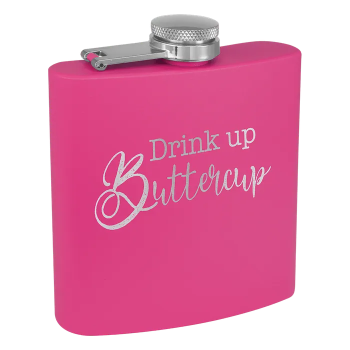 Pink Powdercoated Flask
