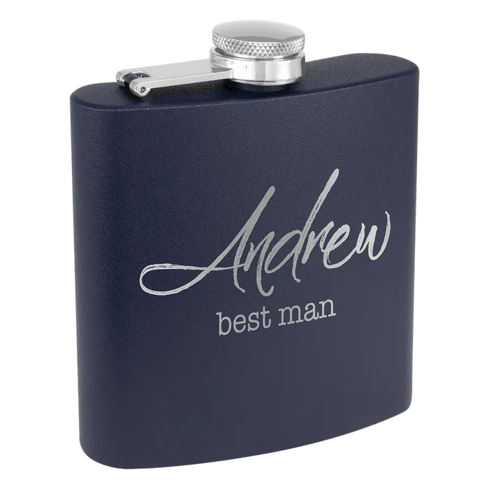 Navy Blue Powder Coated Flask