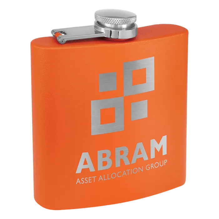 Orange Powder Coated Flask