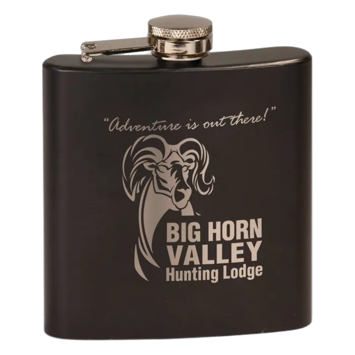 Matte Black Stainless Steel 6 oz. Flask