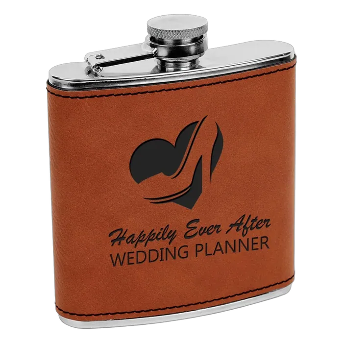 Rawhide Leatherette 6 oz. Flask