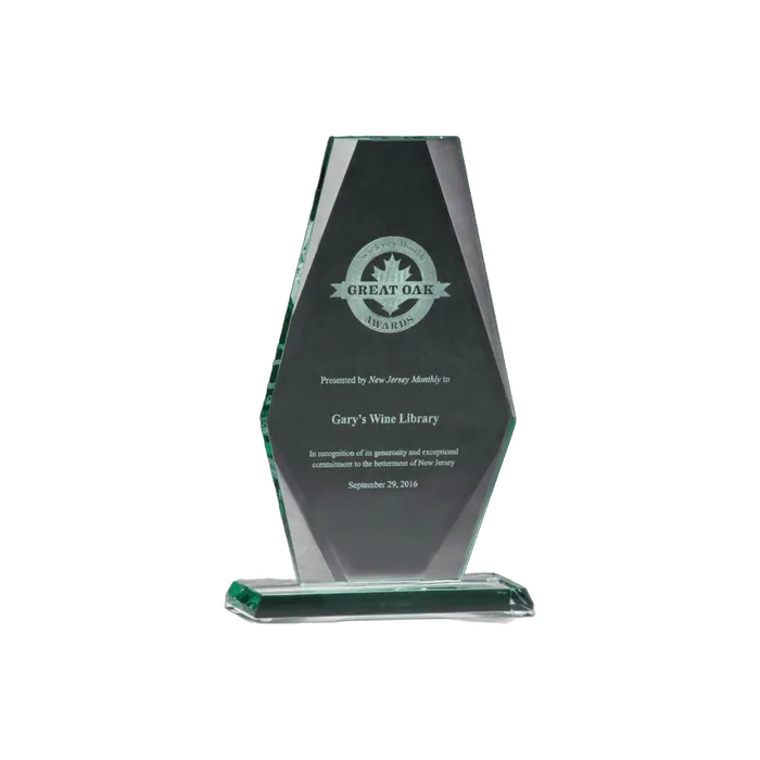 Premium Series Jade Glass Award, 5" x 8 1/8"