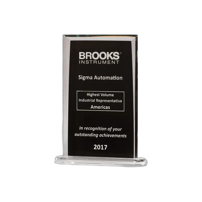 Black Silk Screened Rectangular Glass Award, 6 3/4" 10 1/4"