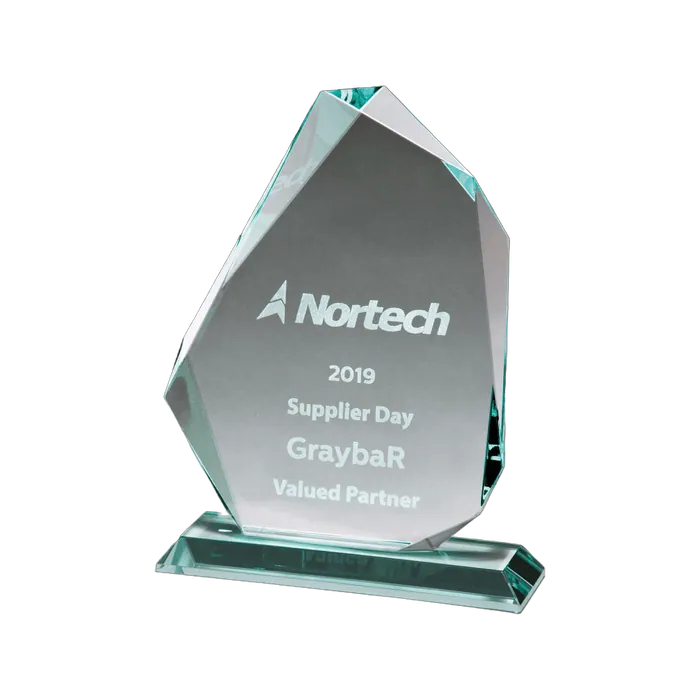 Iceberg Series Thick Jade Glass Award, 7" x 9 1/8"