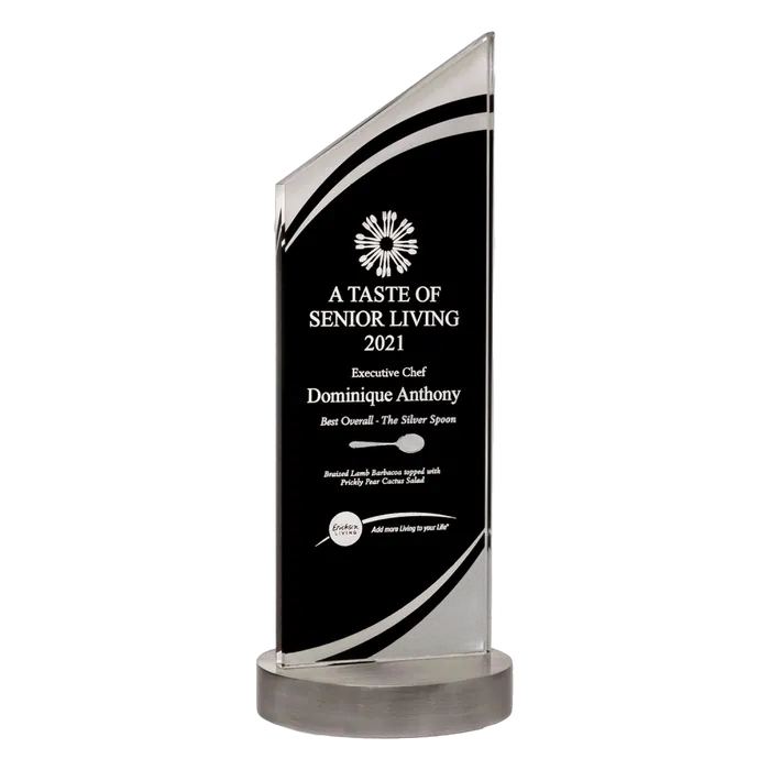 Zenith Series Black Silk Screened Glass w/Frosted Accents, Heavy Aluminum Base