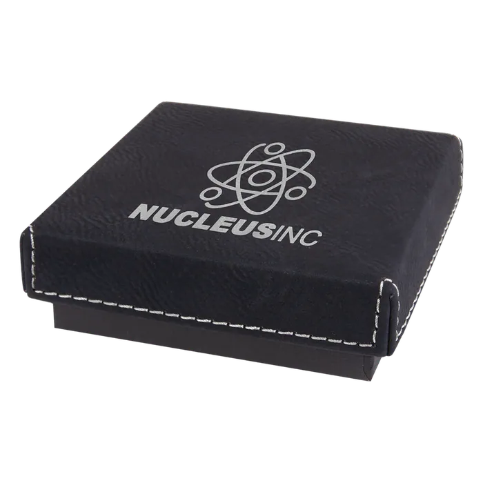 Black Medal Box with Black/Silver Leatherette Lid, Style GBX26