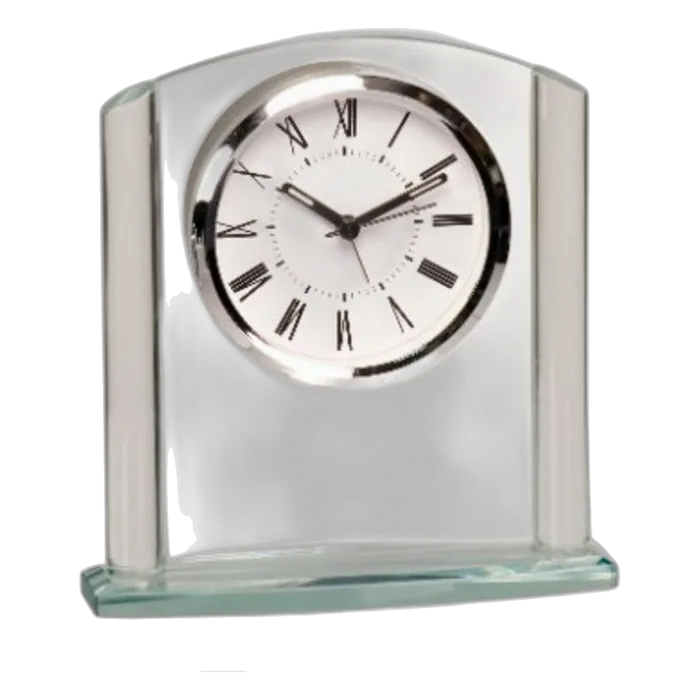 Arch Glass Clock with Second Hand Timing And Alarm