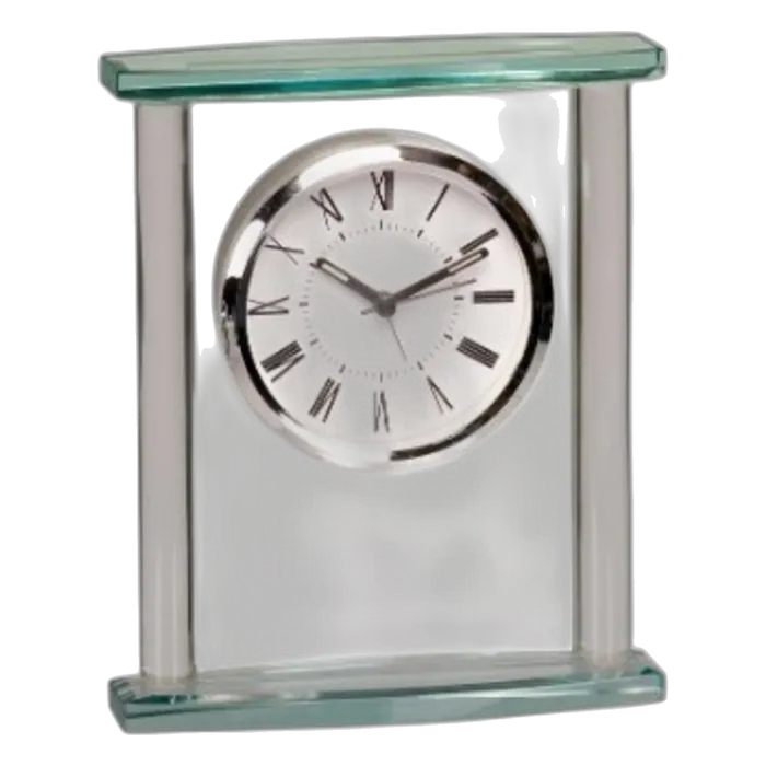 Square Glass Clock with Top