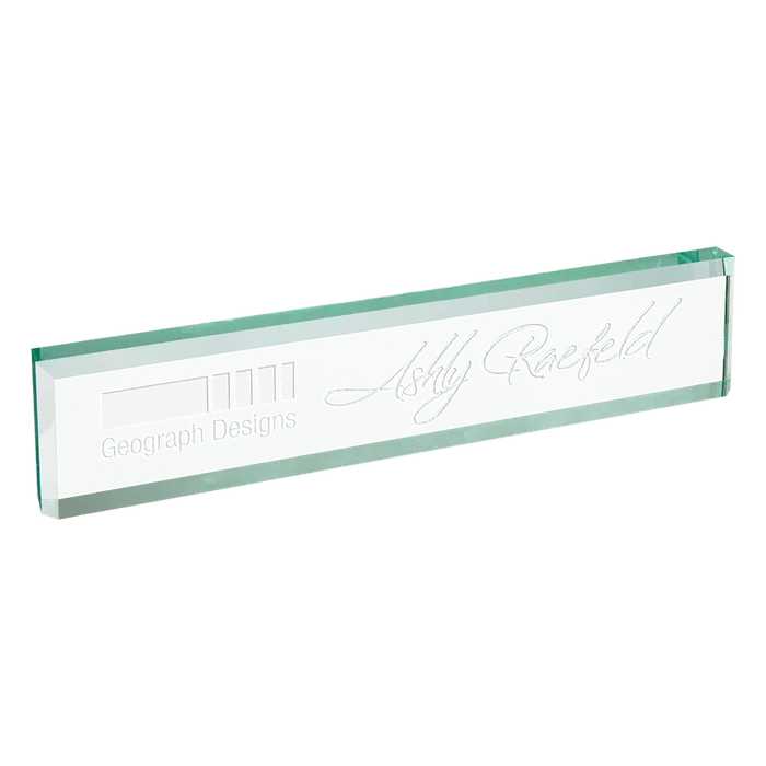 Jade Glass Desk Wedges, 10" x 2" x 3/4"