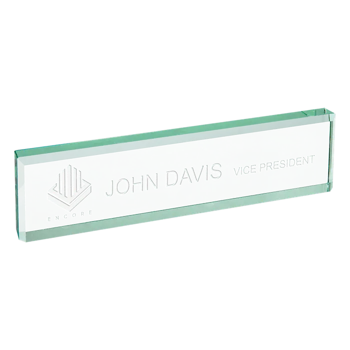 Jade Glass Desk Wedges, 8" x 2" x 3/4"