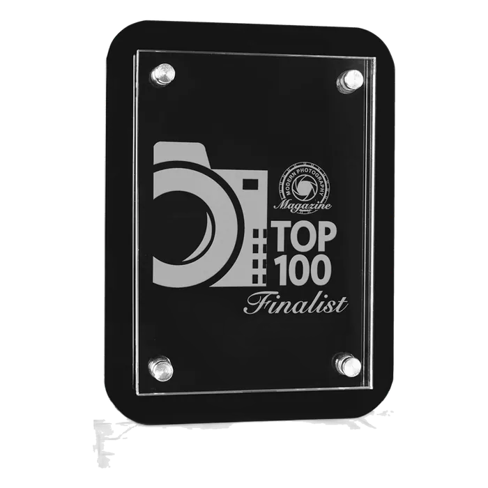 Medium Black Floating Glass Standup Plaque
