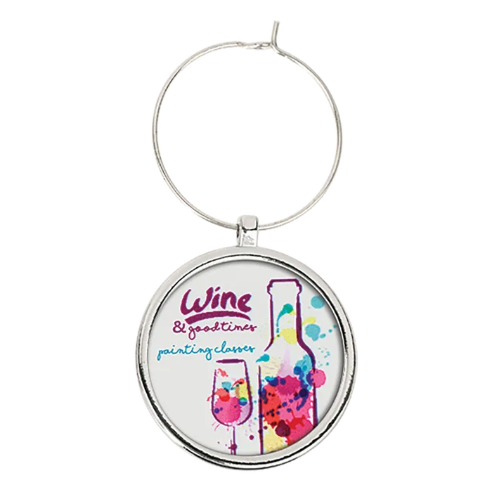 1-Sided Wine Glass Charm with 1" Insert