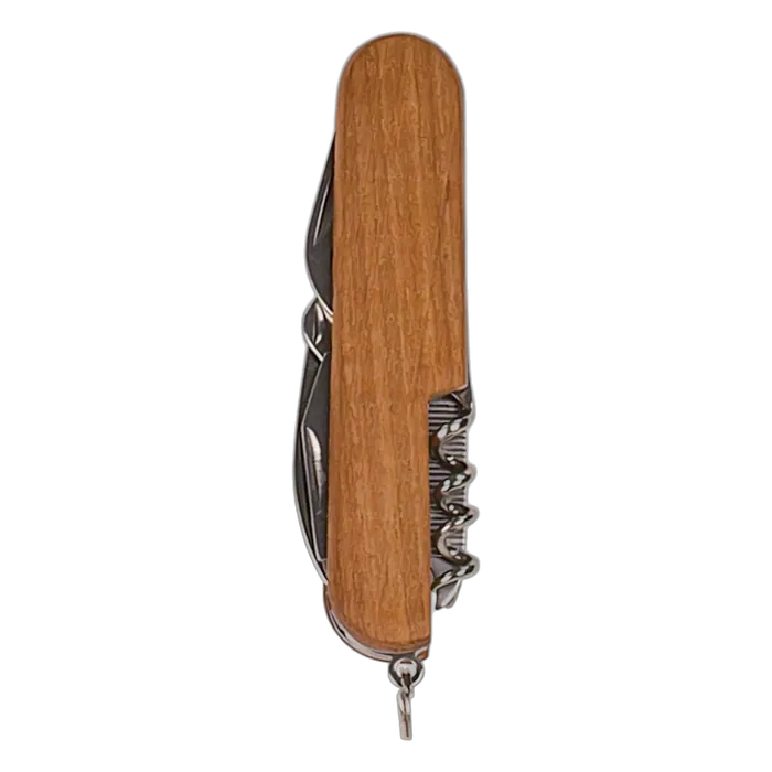 Wooden 8-Function Multi-Tool Pocket Knife