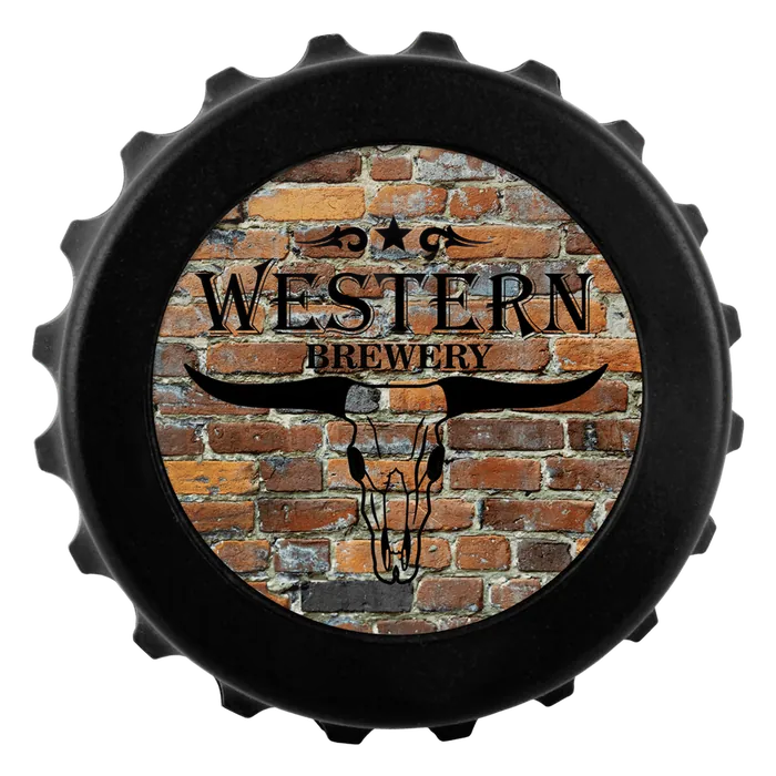 Black Magentic Bottle Cap Shaped Bottle Opener