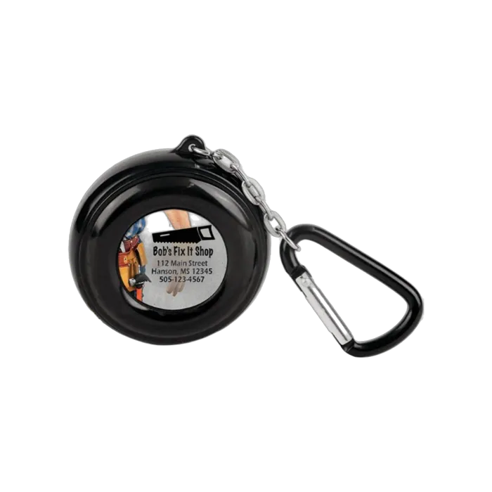 6' Black Tape Measure Keychain (insert sold separately)