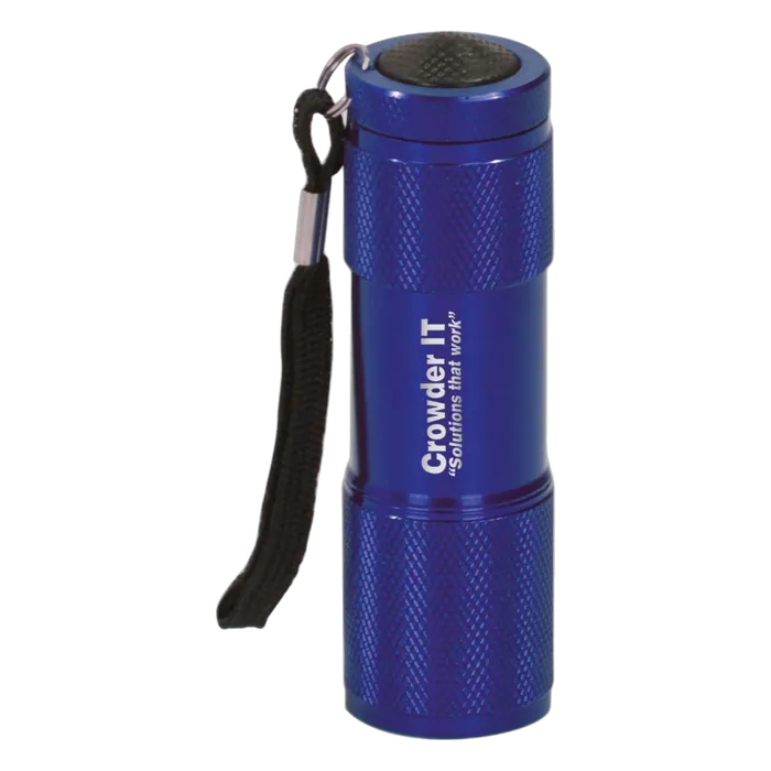 Blue 9-LED Flashlight Keychain