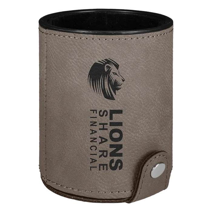 Gray Leatherette Dice Cup Set