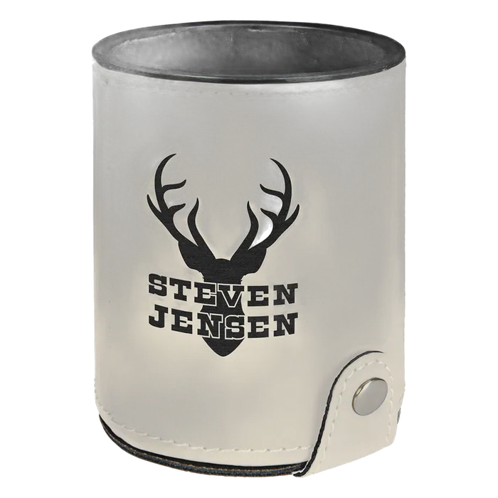 White Leatherette Dice Cup Set