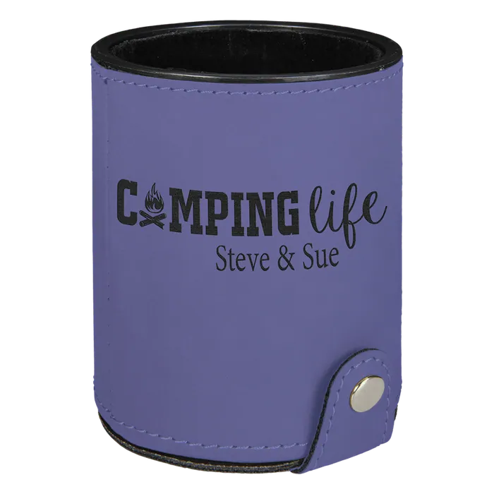 Purple Leatherette Dice Cup Set