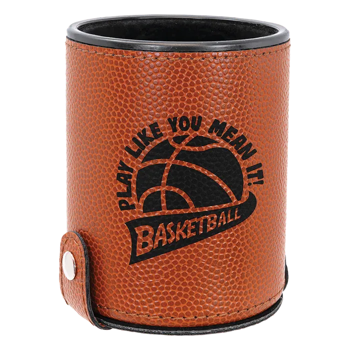 Basketball Leatherette Dice Cup Set