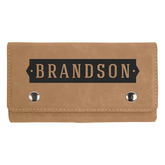 Light Brown Leatherette Card and Dice Set