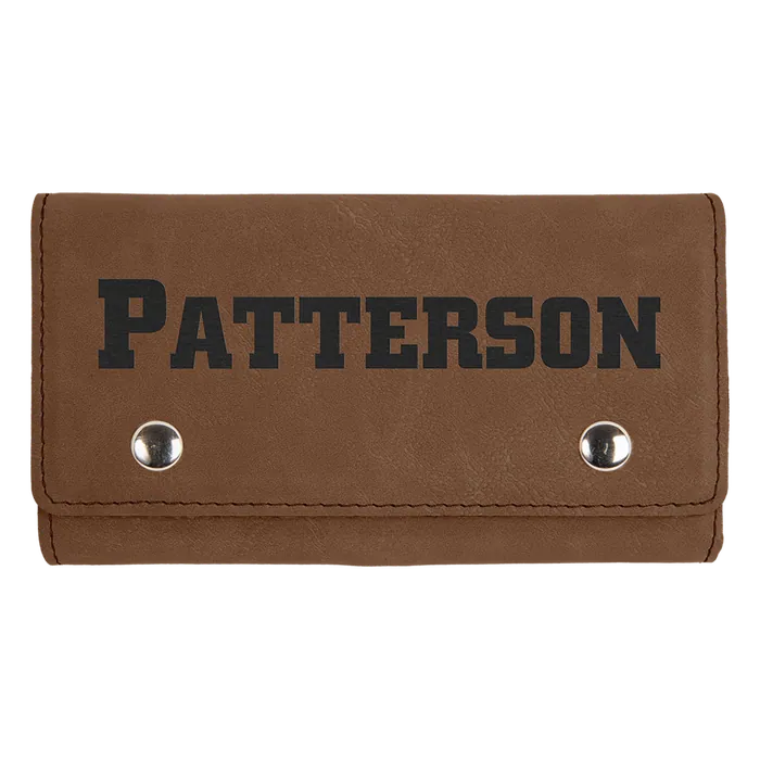 Dark Brown Leatherette Card and Dice Set