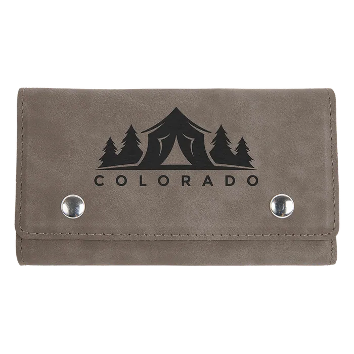 Gray Leatherette Card & Dice Set