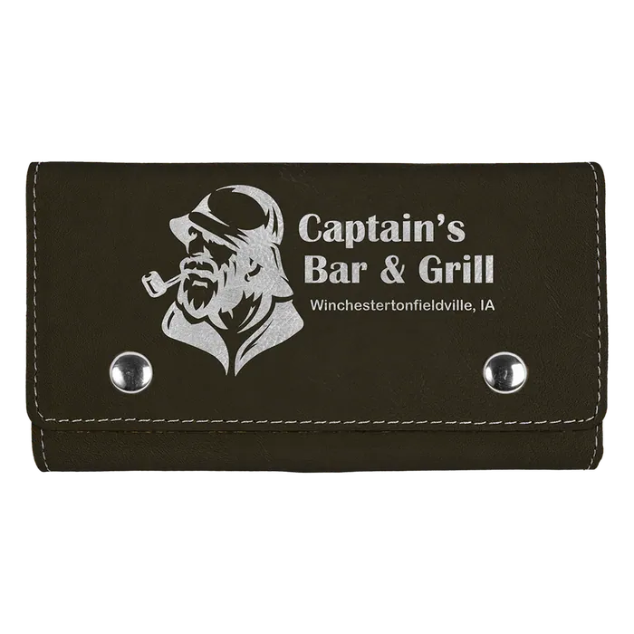 Black/Silver Leatherette Card and Dice Set