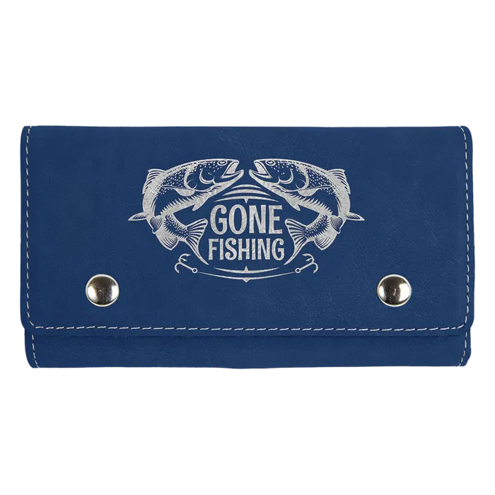 Blue/Silver Leatherette Card and Dice Set