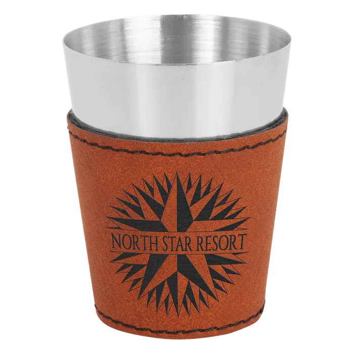 Rawhide 2 oz. Leatherette Wrapped Stainless Steel Shot Glass