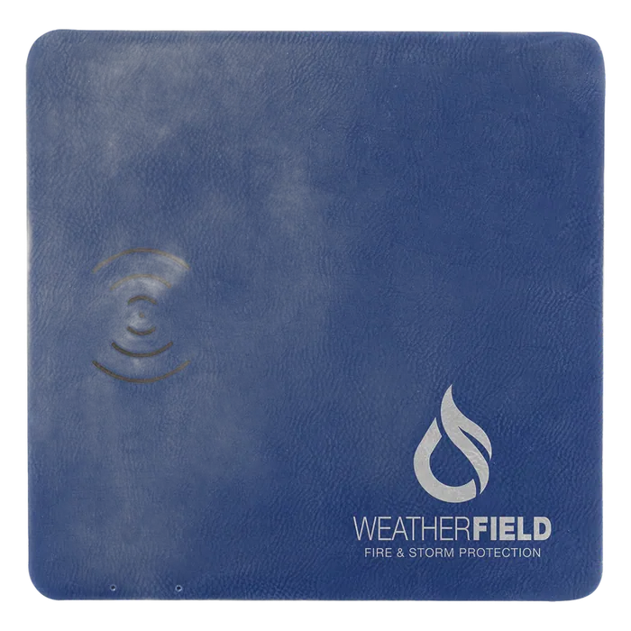 Blue/Silver Laserable Leatherette Phone Charging Mat
