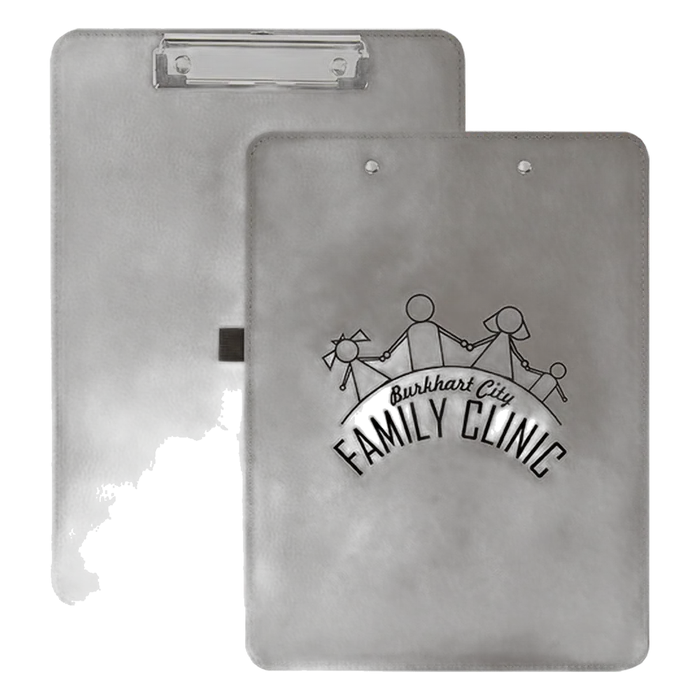 Gray Laserable Leatherette Clip Board