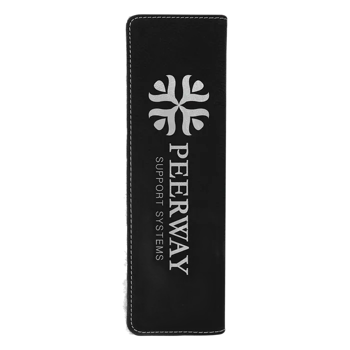 Black with Gray Laserable Leatherette Canvas Portfolio with Lined Pad