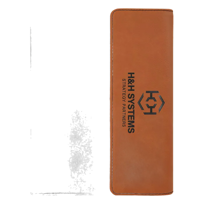 Rawhide with Gray Laserable Leatherette Canvas Portfolio with Lined Pad, 7" x 9"