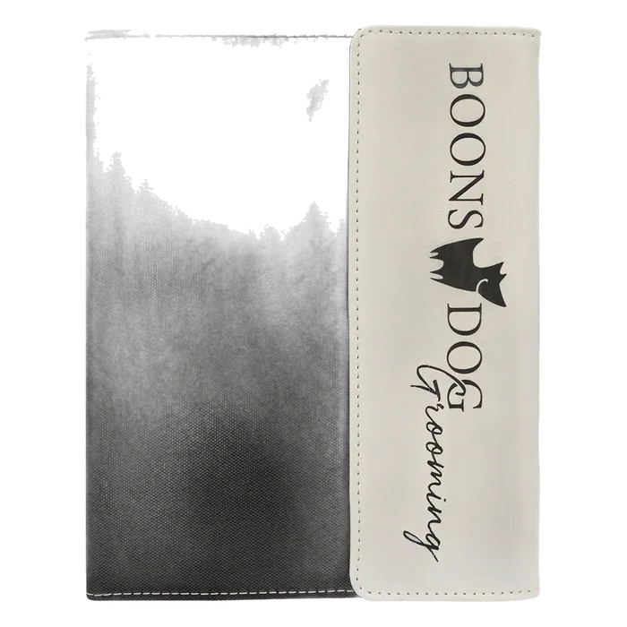 Black Canvas with White Leatherette Portfolio