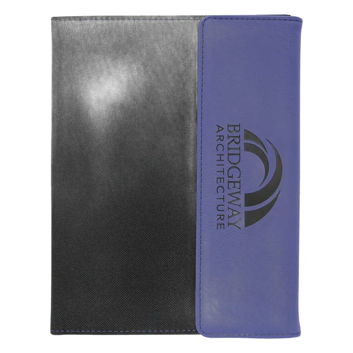 Black Canvas with Purple Leatherette Portfolio