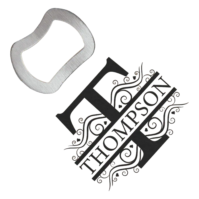 Bamboo Lasered Leatherette Coaster with Bottle Opener