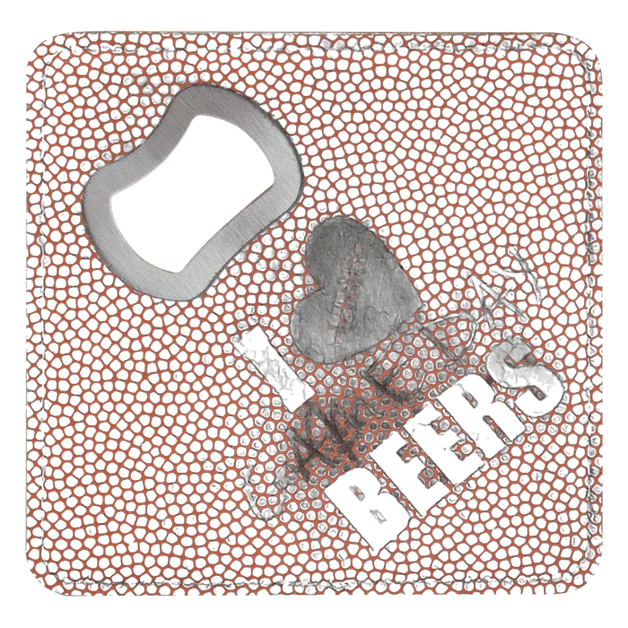 Football Leatherette Coaster with Opener