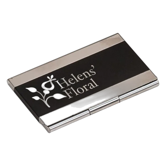 Black Metal Business Card Case
