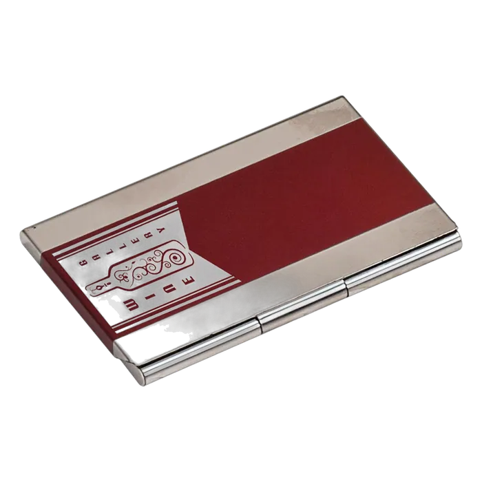 Red Metal Business Card Case