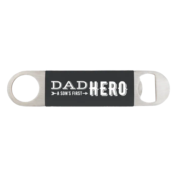 Black/White Bottle Opener with Silicone Sleeve