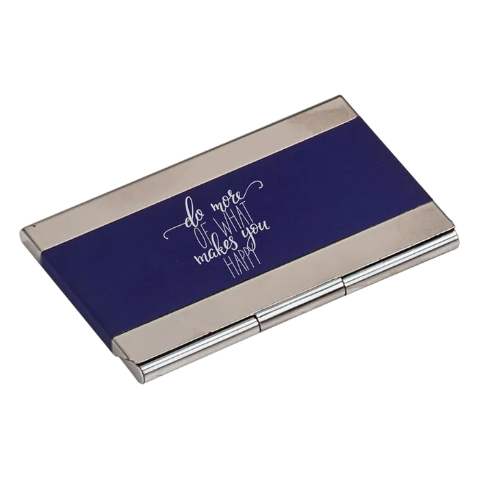 Blue Metal Business Card Case