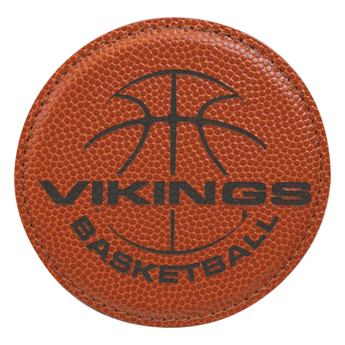 Basketball Leatherette Round Coaster