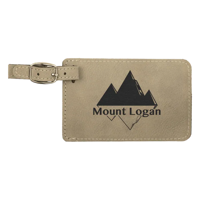Light Brown Leatherette Luggage Tag