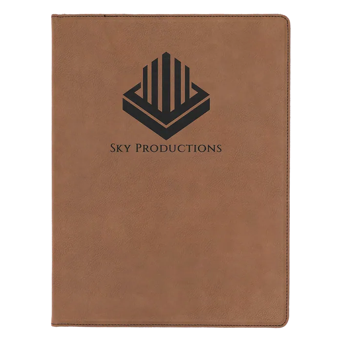 Dark Brown Laserable Leatherette Portfolio with Lined Pad