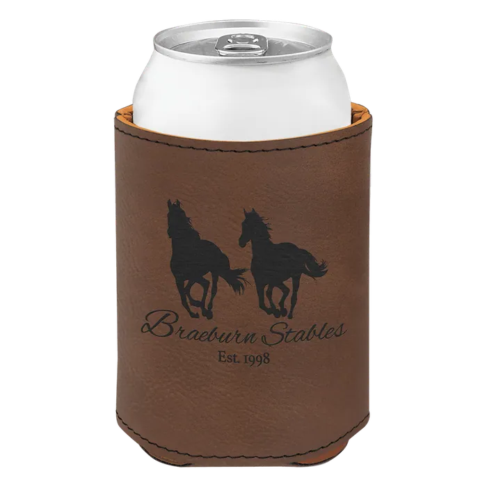 Dark Brown Leatherette Beverage Holder