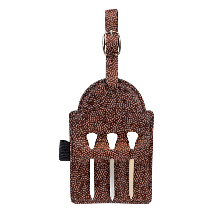 Football Leatherette Golf Bag Tag with Wooden Tees
