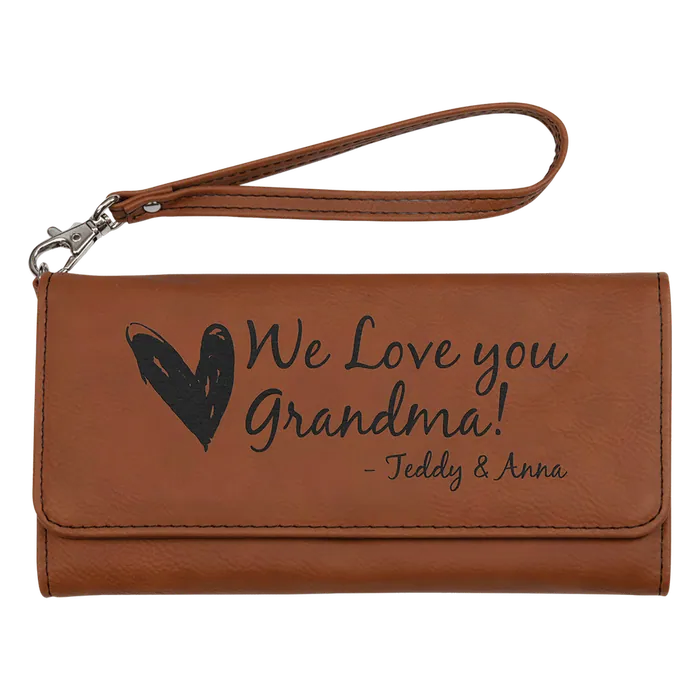 Rawhide Lasered Leatherette Wallet with Wrist Strap