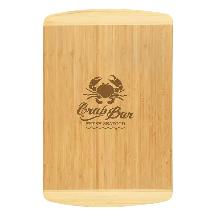 2-Tone Bamboo Cutting Board, 18" x 12" x 3/4"